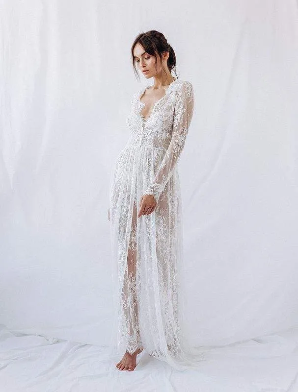 Flower White Wedding Dress