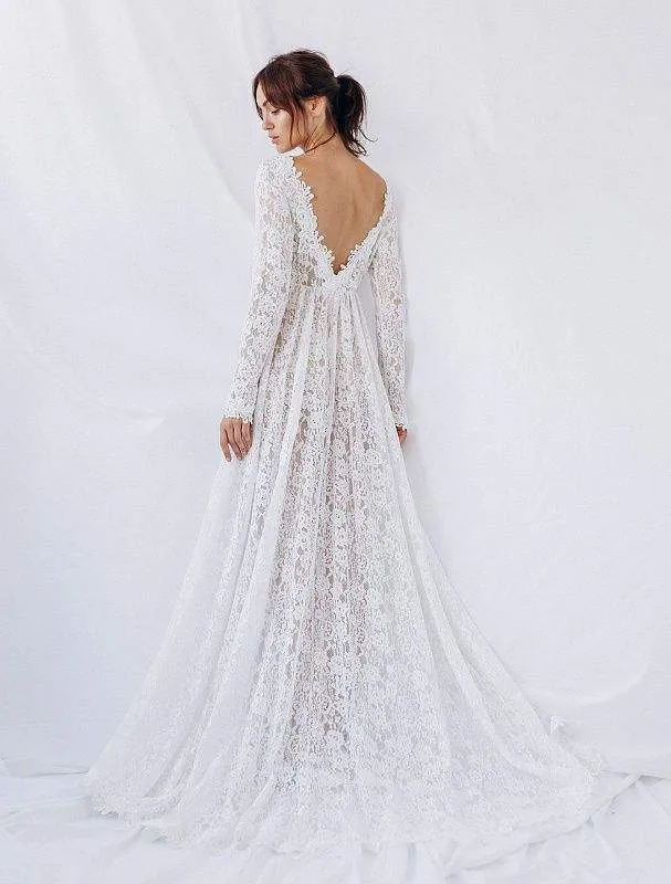 Flower White Wedding Dress
