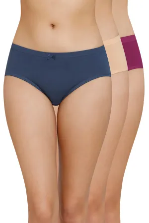 Inner Elastic Solid Mid Rise Hipster Panty (Pack of 3)
