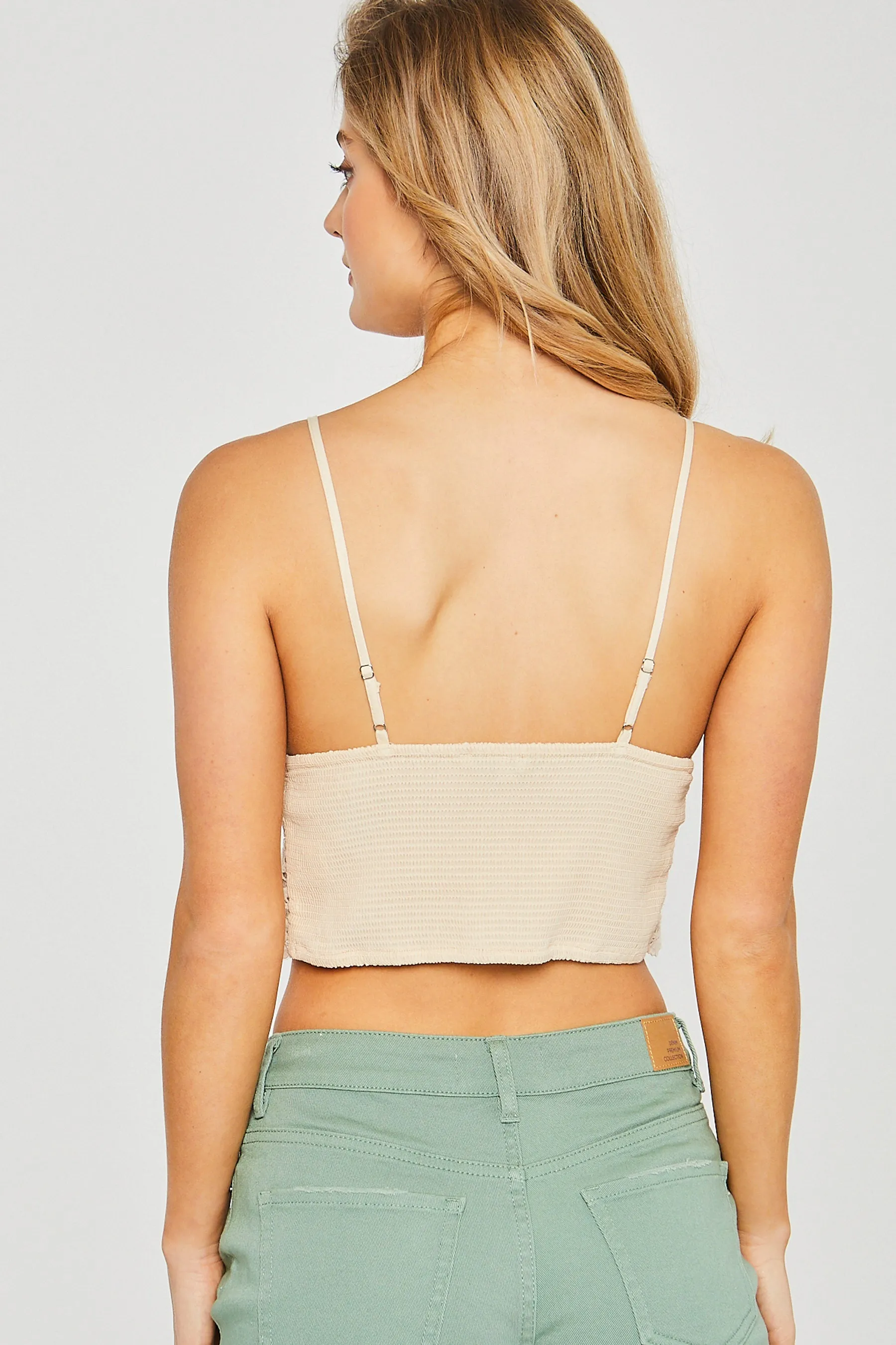 Natural Woven Lace Bralette