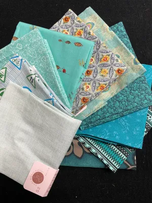 Quilting Cotton Mystery Fat Quarter Bundle - Aquas